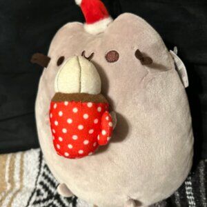 GUND Pusheen Hot Cocoa Christmas Holiday Stuffed Santa Hat Plush 9" NWT